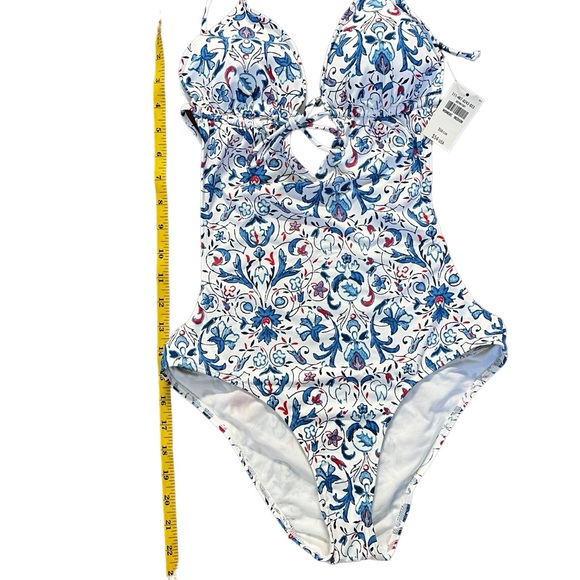 Abercrombie & Fitch one piece floral printed swimsuit with open back size M NWT - Picture 6 of 14